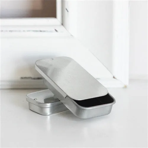 0.5 oz Silver Slide Top Metal Tin