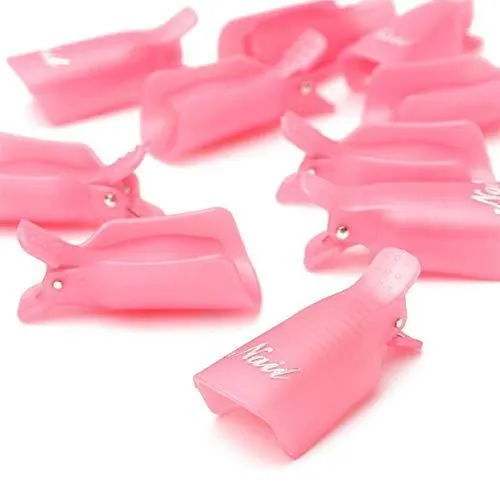 20-Piece Set: Plastic Acrylic Nail Art Soak Off Cap Clip UV Gel Polish Remover Wrap Tool