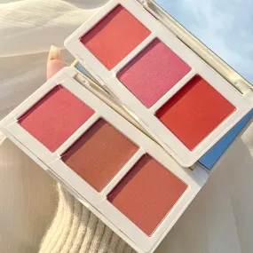 3 Colors Kawaii Gorgeous Blush Palette Waterproof & Long-lasting Rouge Kit