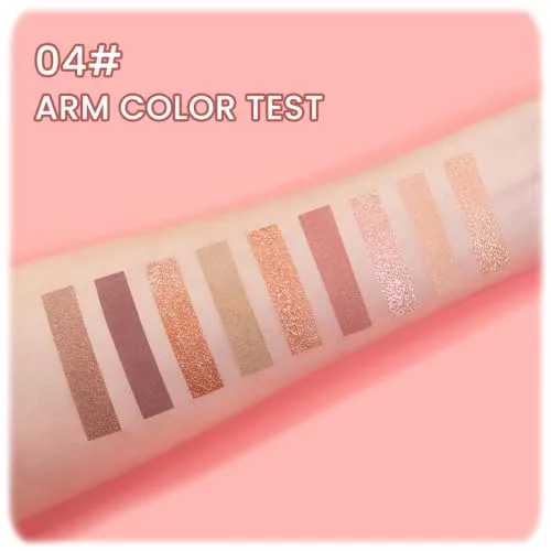 9Colors Pink Rose Gold Brown Warm Colorful Eyeshadow Palette Makeup,Korean Natural Neutral Eyeshadow palettes Highly Pigmented Naturing-Look