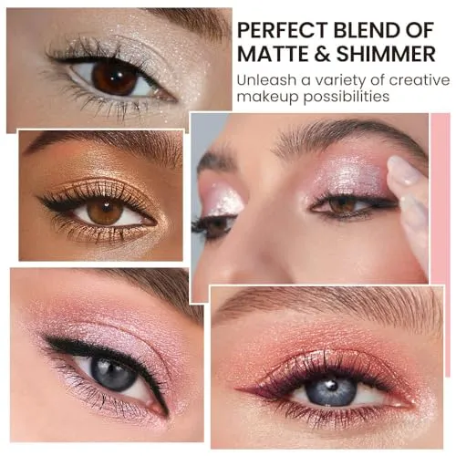 9Colors Rose Gold Dark Brown Colorful Eyeshadow Palette Makeup,Matte Shimmer Korean Natural Neutral Smokey Eye Eyeshadow palettes