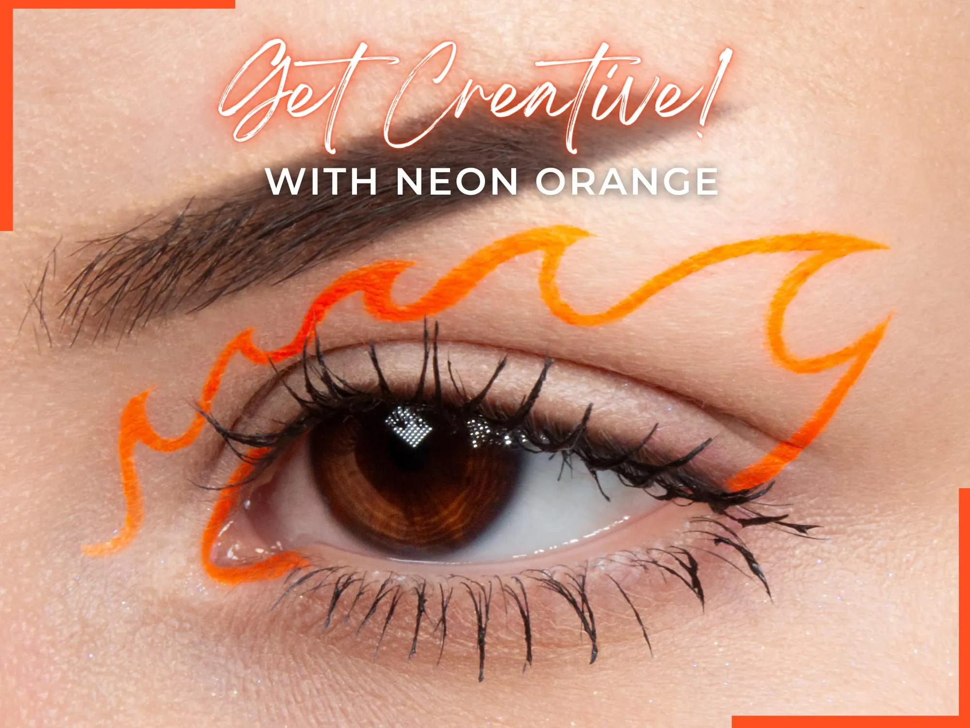 Addictive Cosmetics Bright Orange Cake Eyeliner with Applicator Brush - Water Activated Dry Pressed Eyeliner - Long-Lasting, Vibrant Color, Smudge Resistant - Vegan Cruelty Free (Bright Orange)