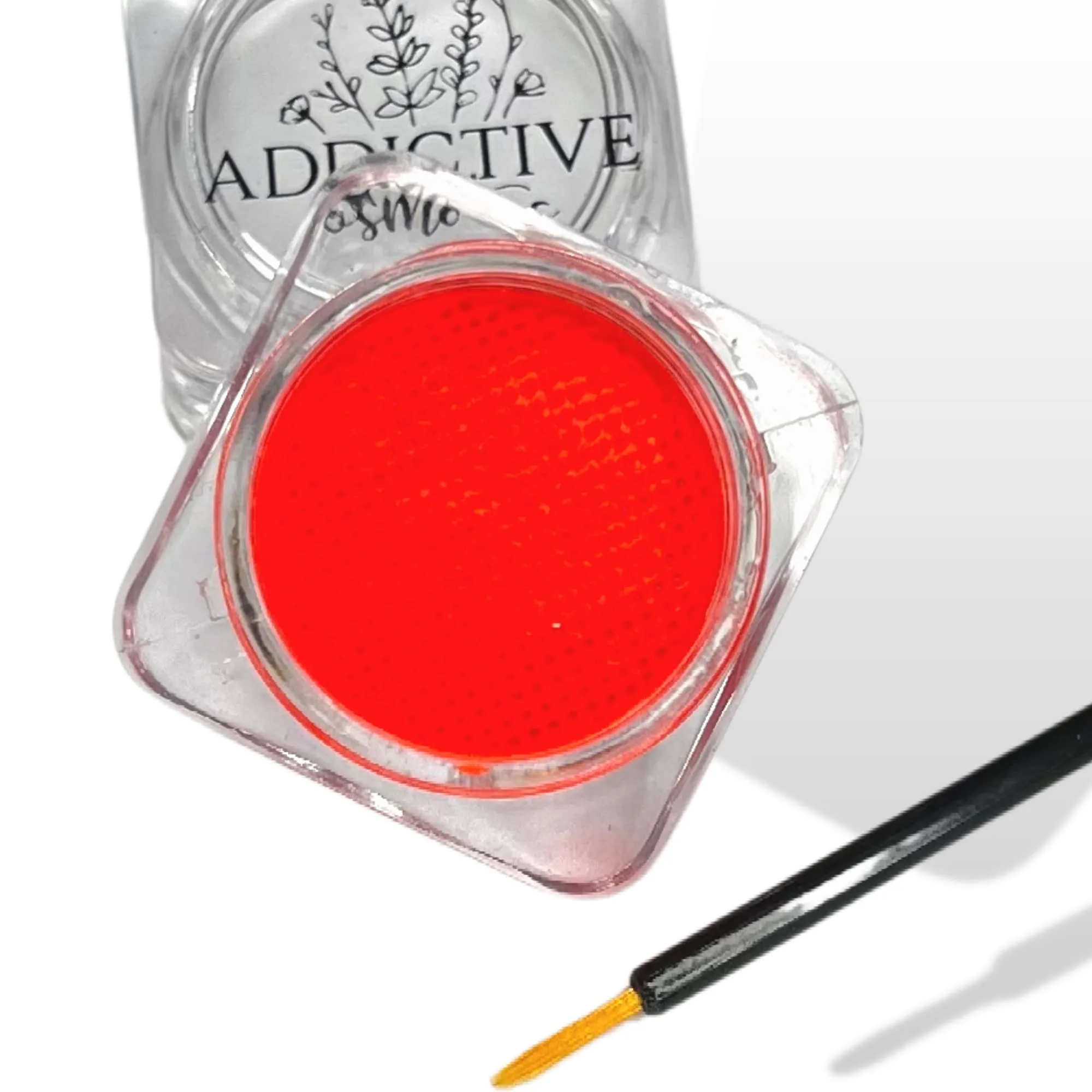 Addictive Cosmetics Bright Orange Cake Eyeliner with Applicator Brush - Water Activated Dry Pressed Eyeliner - Long-Lasting, Vibrant Color, Smudge Resistant - Vegan Cruelty Free (Bright Orange)