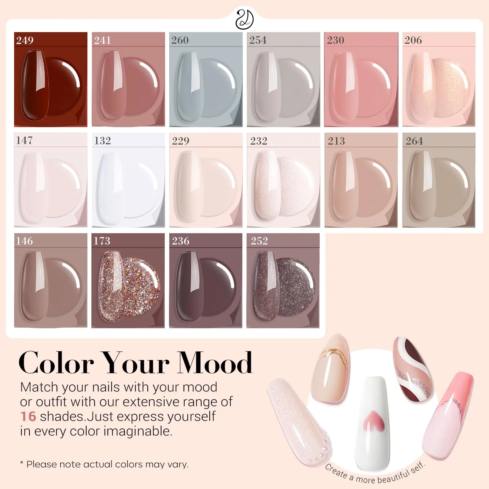 AZUREBEAUTY 130 Pcs Dip Powder Nail Kit,16 Colors Nude Pink Shine Brown Gray Dip Powder Liquid Set with Professional Remover/Top/Base Coat/Activator for Nails Art Manicure DIY Salon Women