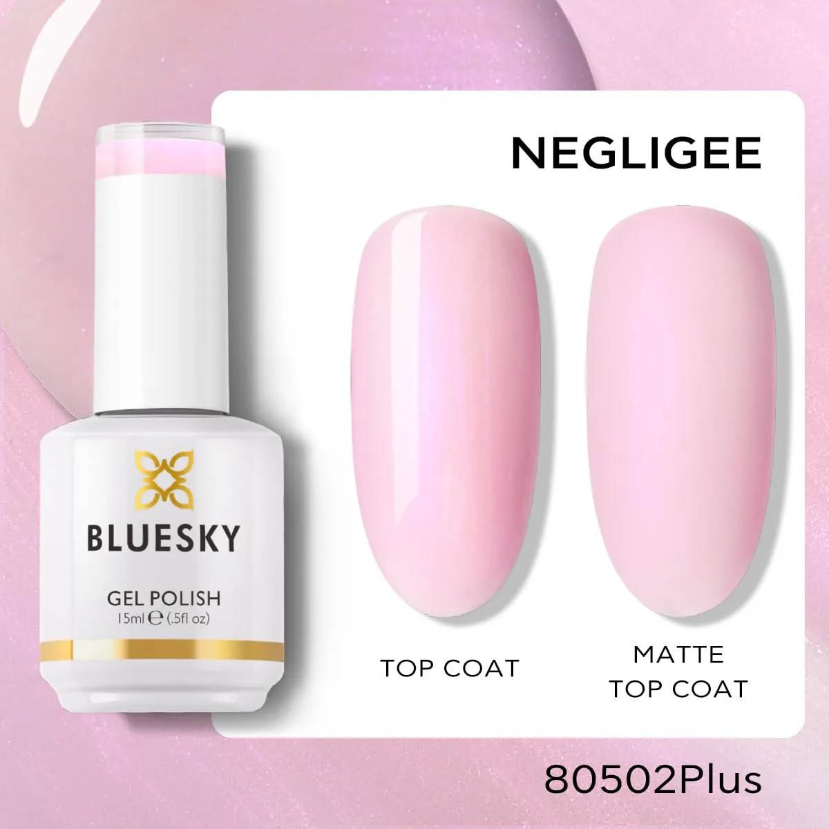 BLUESKY Gel Polish for Nails Color Pink Fragrant, Salon Manicure Single Bottle, Long Lasting&Chip Resistant,15ml,80502P/NEGLIGEE