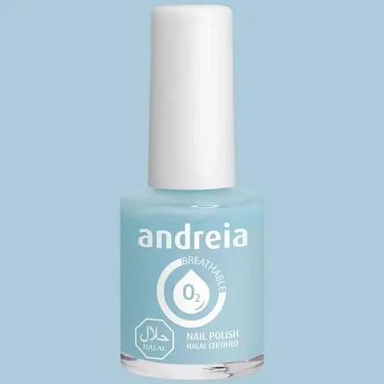 Breathable nail polish Andrey Halal, glossy vegan and cruelty-free, 10.5 ml, B3, blue, Andreia