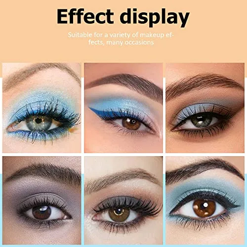 CAKAILA 9 Colors Blue Grey Highly Pigmented Colorful Eyeshadow Palette,Matte Shimmer Navy Blue Sky Blue Grey Eye Shadow Makeup Palettes,Long