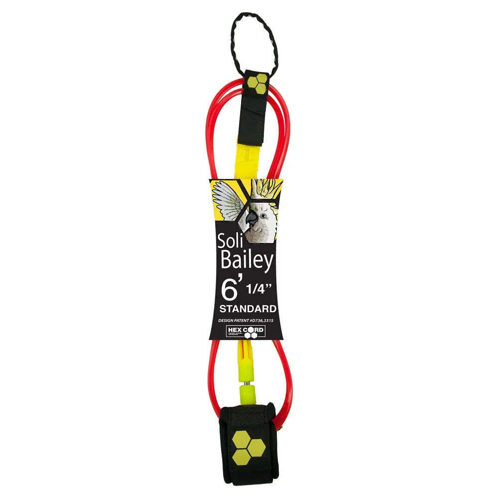 Channel Islands Soli Bailey Standard Leash 6ft - Red