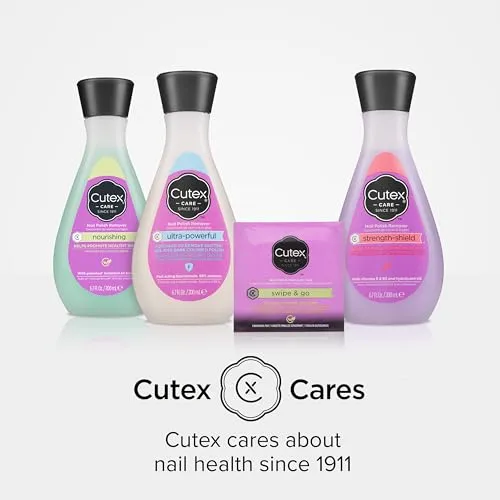 Cutex Gel Nail Polish Remover, Ultra-Powerful & Removes Glitter and Dark Colored Paints, Paraben Free, 10.1 Fl Oz