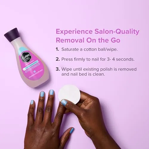 Cutex Gel Nail Polish Remover, Ultra-Powerful & Removes Glitter and Dark Colored Paints, Paraben Free, 10.1 Fl Oz