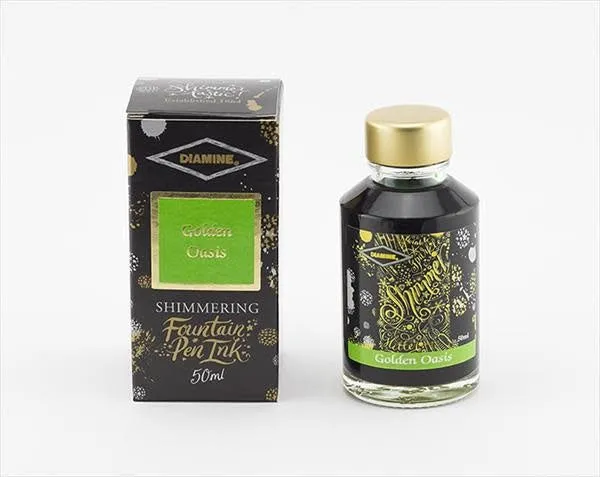 Diamine Golden Oasis (50ml) Bottled Ink (Shimmering Gold)