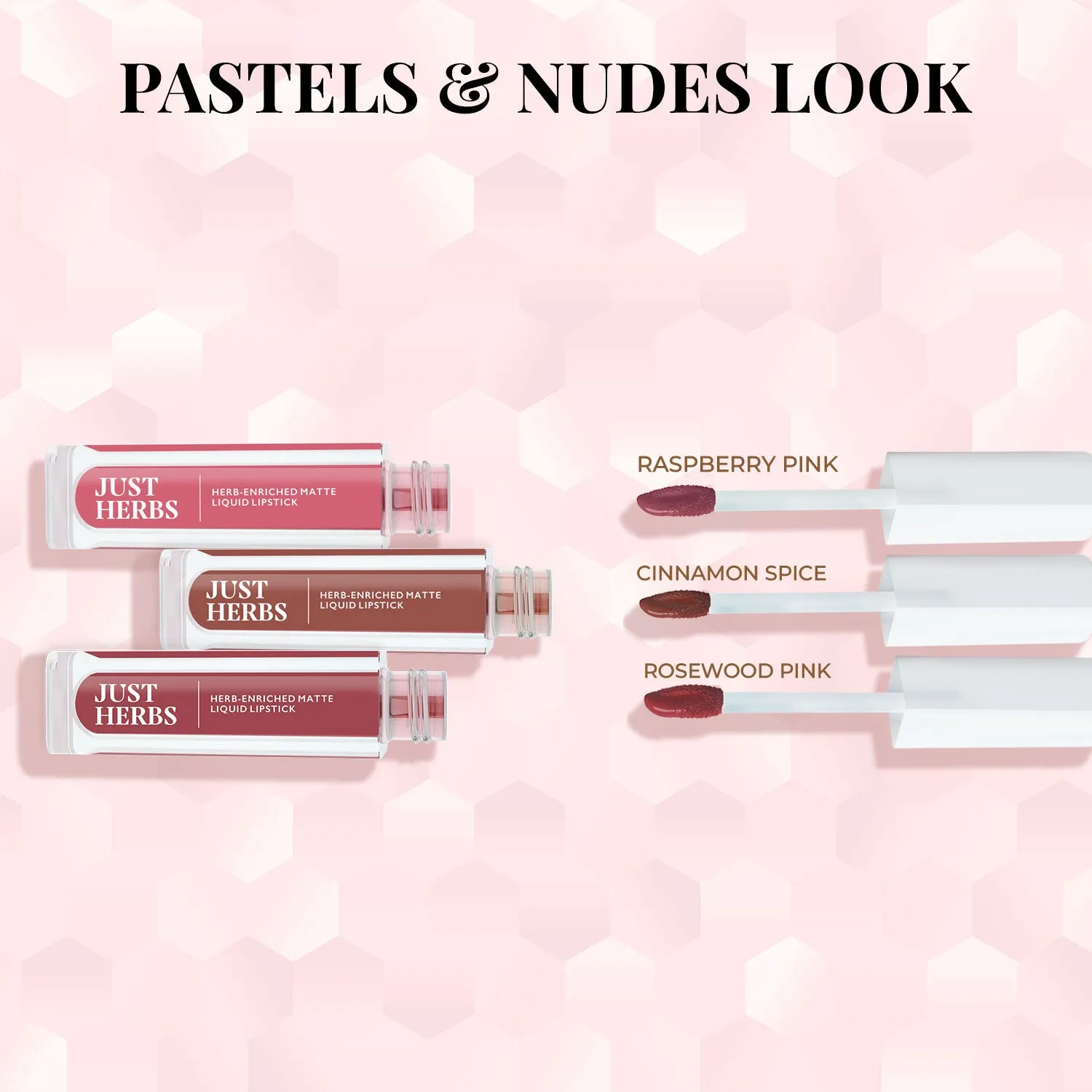 Full-Size Herb Enriched Matte Liquid Lipstick Kit - Set of 3 (Day & Office Look) - GWP