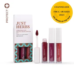 Full-Size Herb Enriched Matte Liquid Lipstick Kit - Set of 3 (Day & Office Look) - GWP