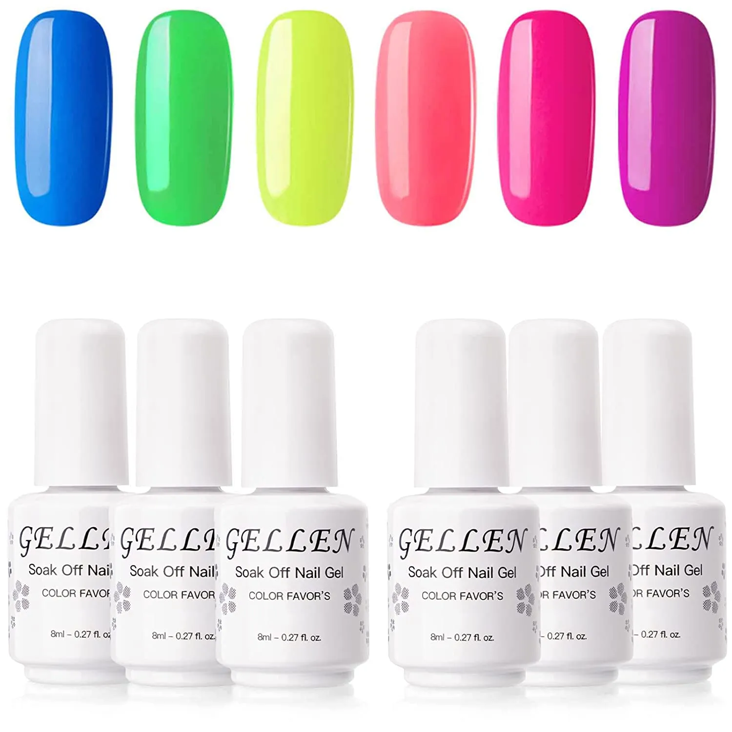 Gellen Gel Nail Polish Kit- Nude Grays 6 Colors, Popular Nail Art Design Classic Pastels Natural Shades Gel Polish Home Gel Manicure Set