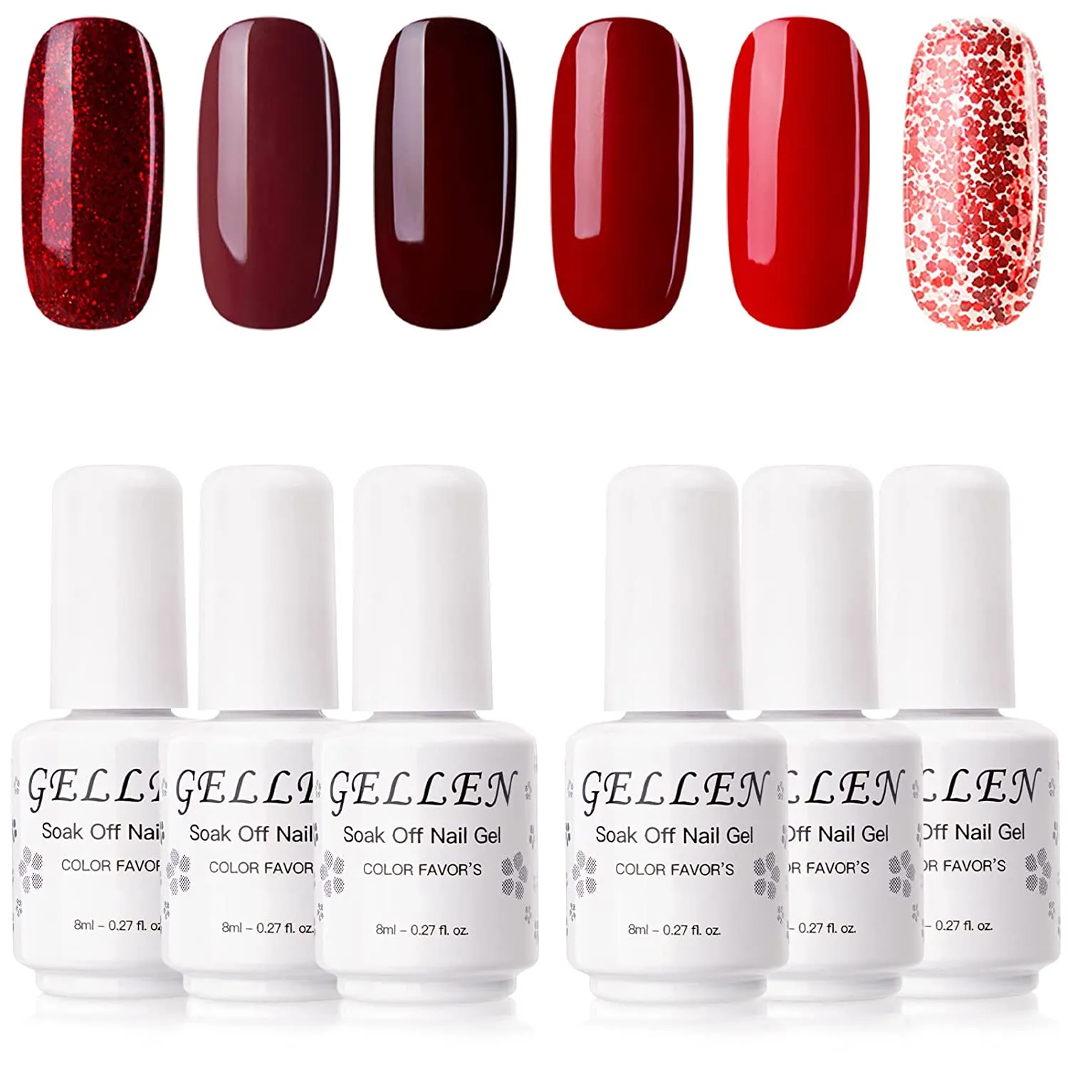 Gellen Gel Nail Polish Kit- Nude Grays 6 Colors, Popular Nail Art Design Classic Pastels Natural Shades Gel Polish Home Gel Manicure Set