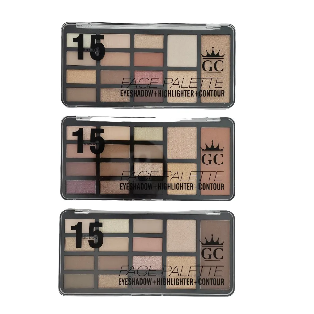Gold Collection 15-Colors Face Palette (Eyeshadow   Highlighter   Contour)
