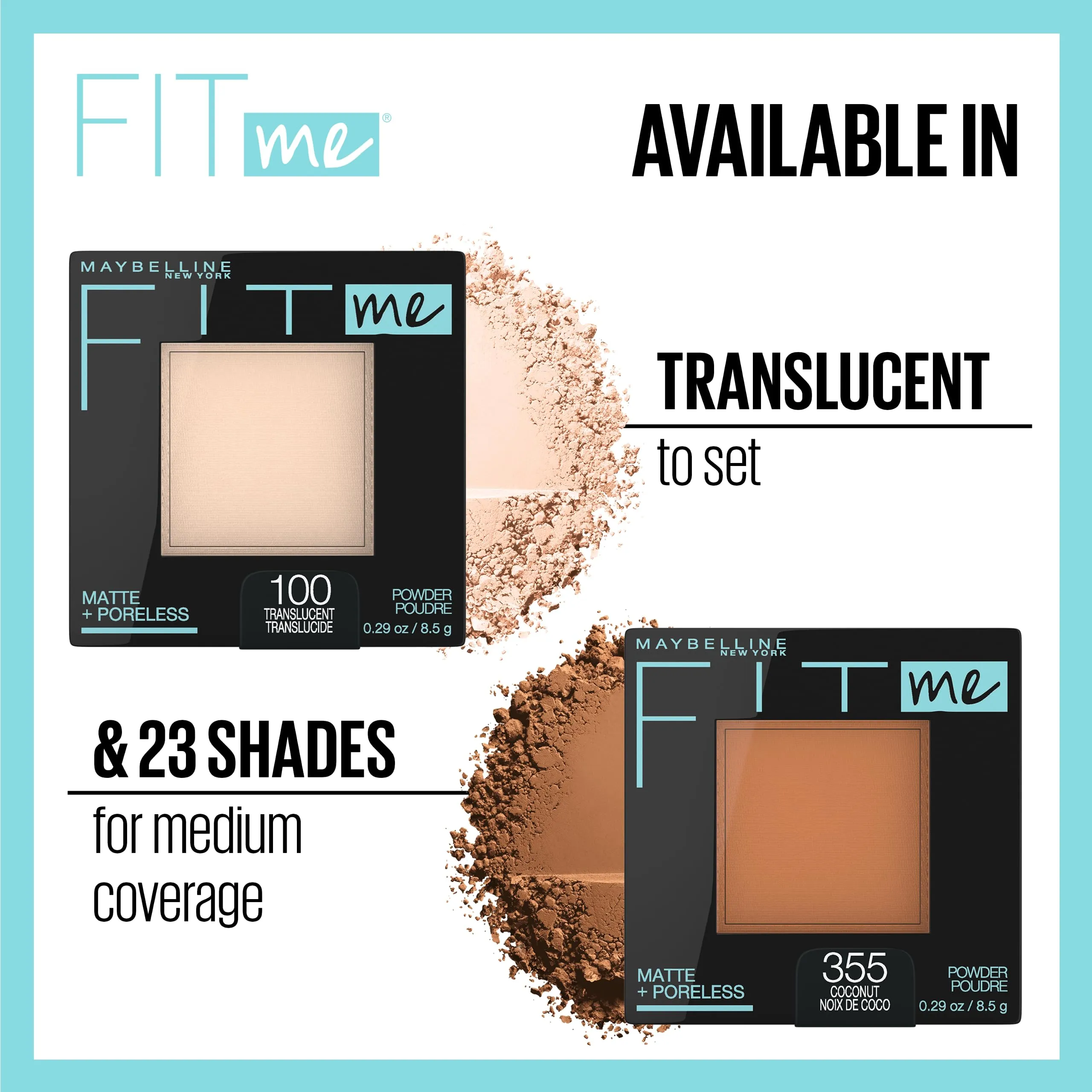 Maybelline New York Fit Me Matte   Poreless Powder Makeup, Toffee, 0.29 Ounce, 1 Count