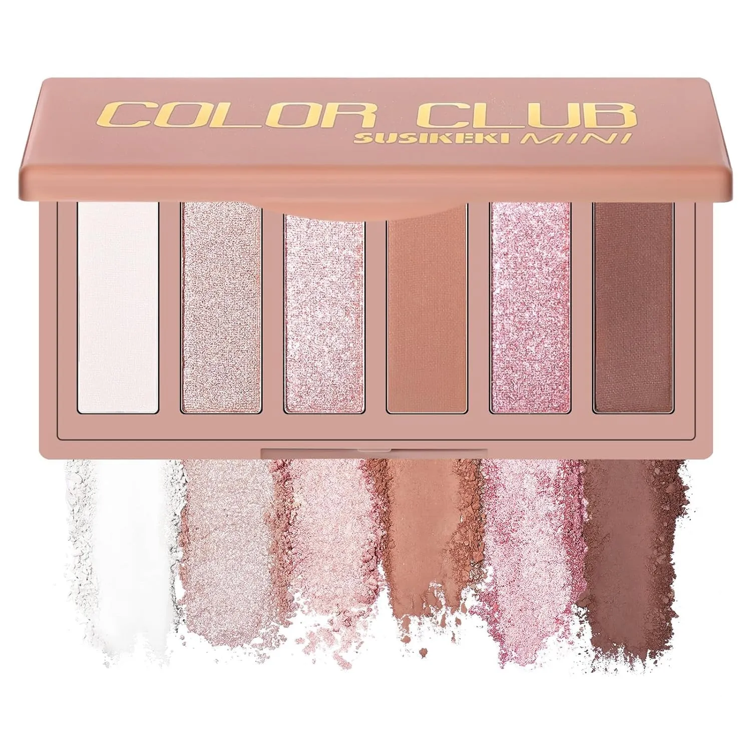 Mini Naked Eyeshadow Palette - 6 Pigmented Neutral Shades for Smoky Eyes, Travel-Friendly & Waterproof