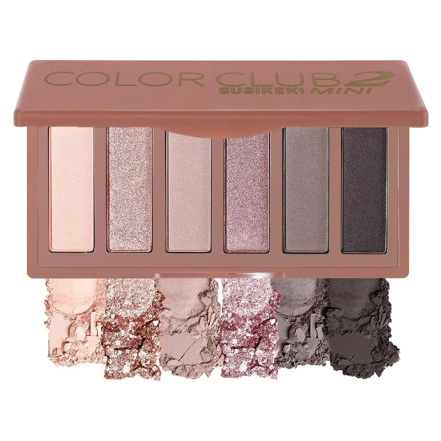 Mini Naked Eyeshadow Palette - 6 Pigmented Neutral Shades for Smoky Eyes, Travel-Friendly & Waterproof