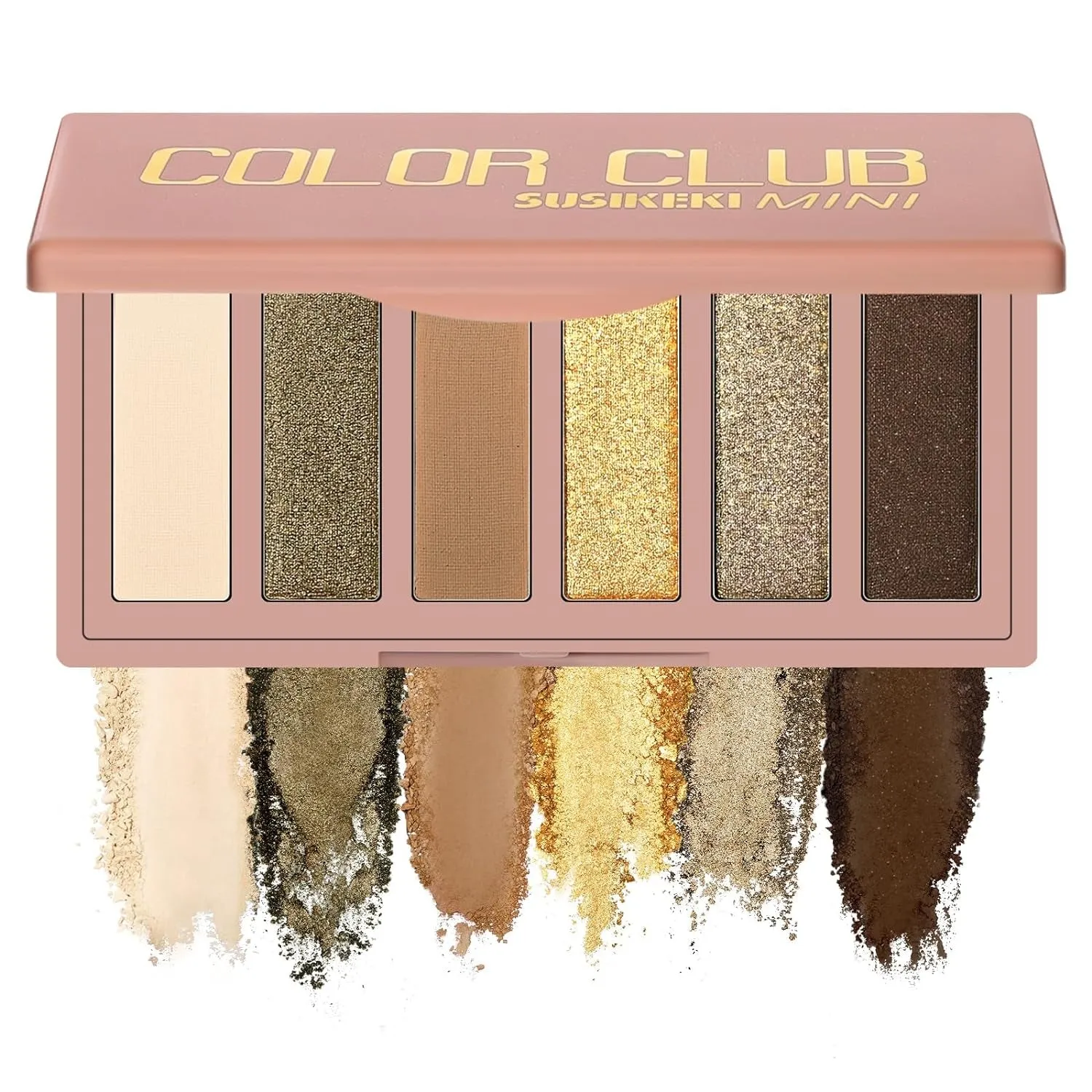 Mini Naked Eyeshadow Palette - 6 Pigmented Neutral Shades for Smoky Eyes, Travel-Friendly & Waterproof