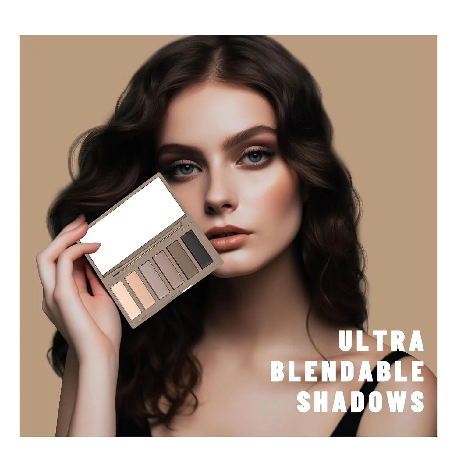 Mini Naked Eyeshadow Palette - 6 Pigmented Neutral Shades for Smoky Eyes, Travel-Friendly & Waterproof