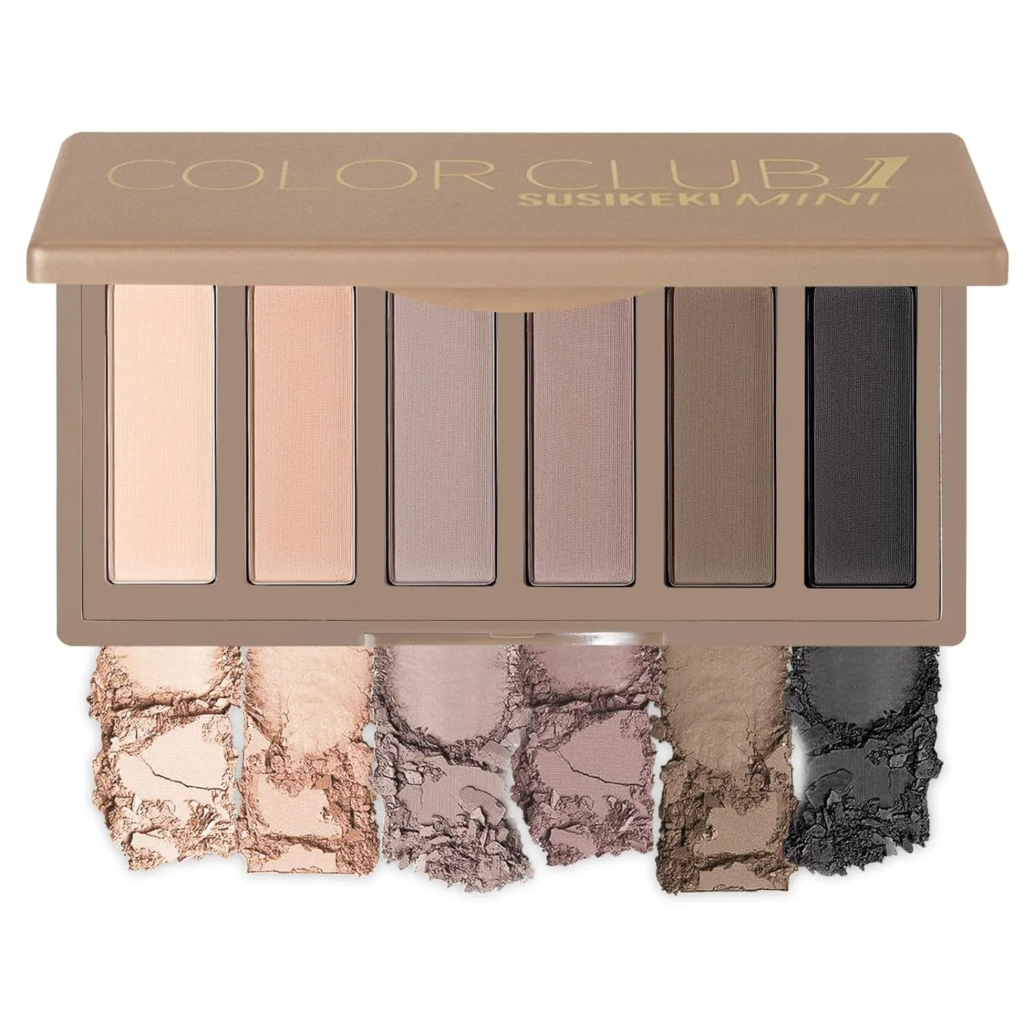 Mini Naked Eyeshadow Palette - 6 Pigmented Neutral Shades for Smoky Eyes, Travel-Friendly & Waterproof