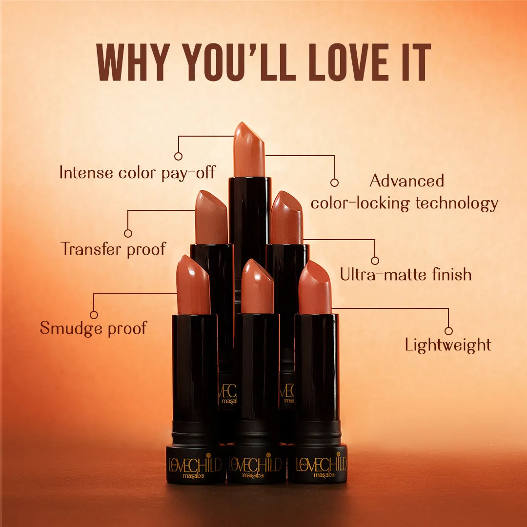 Mummylicious - Bare Browns Ultra Matte Lipstick (Rustic Brown)- Intense color pay-off