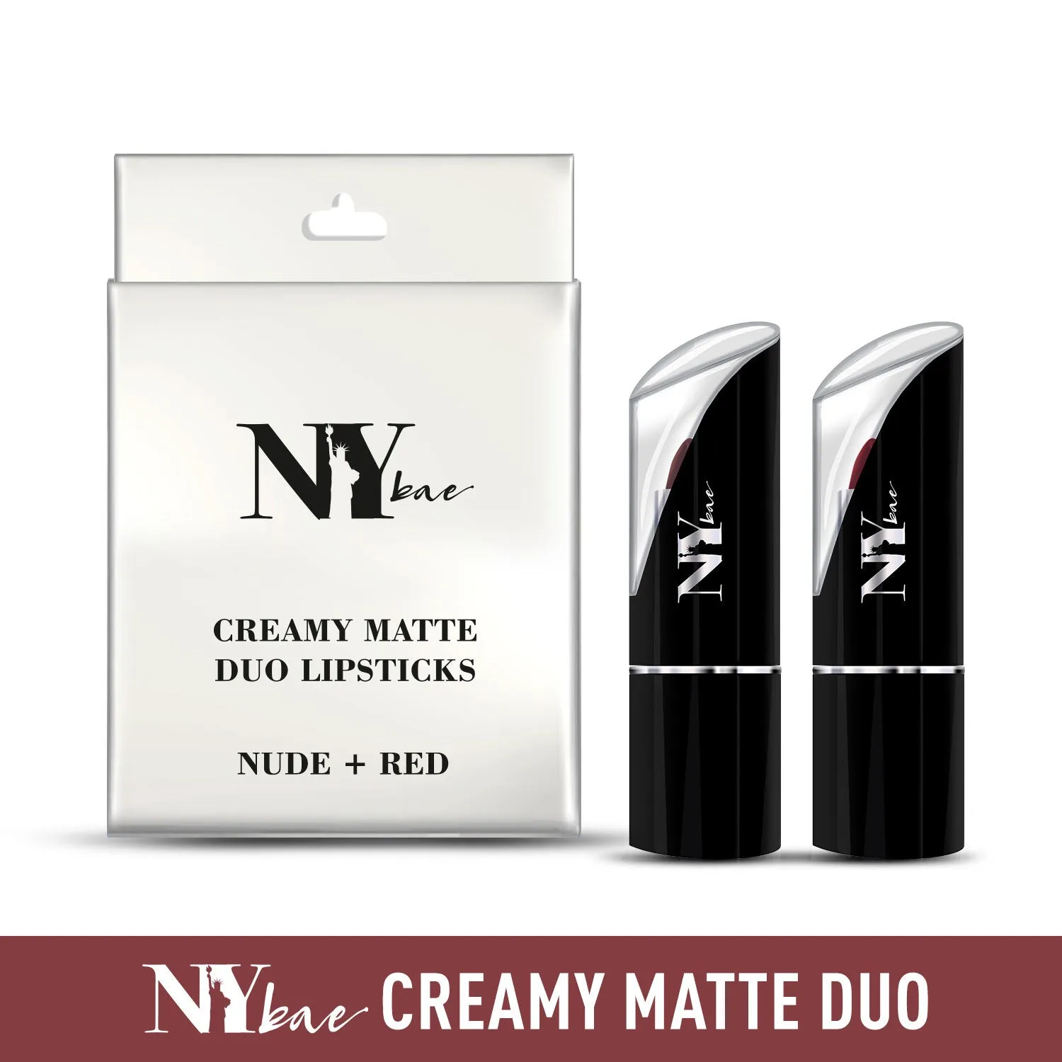 Ny Bae Creamy Matte Duo Lipsticks - Nude & Red