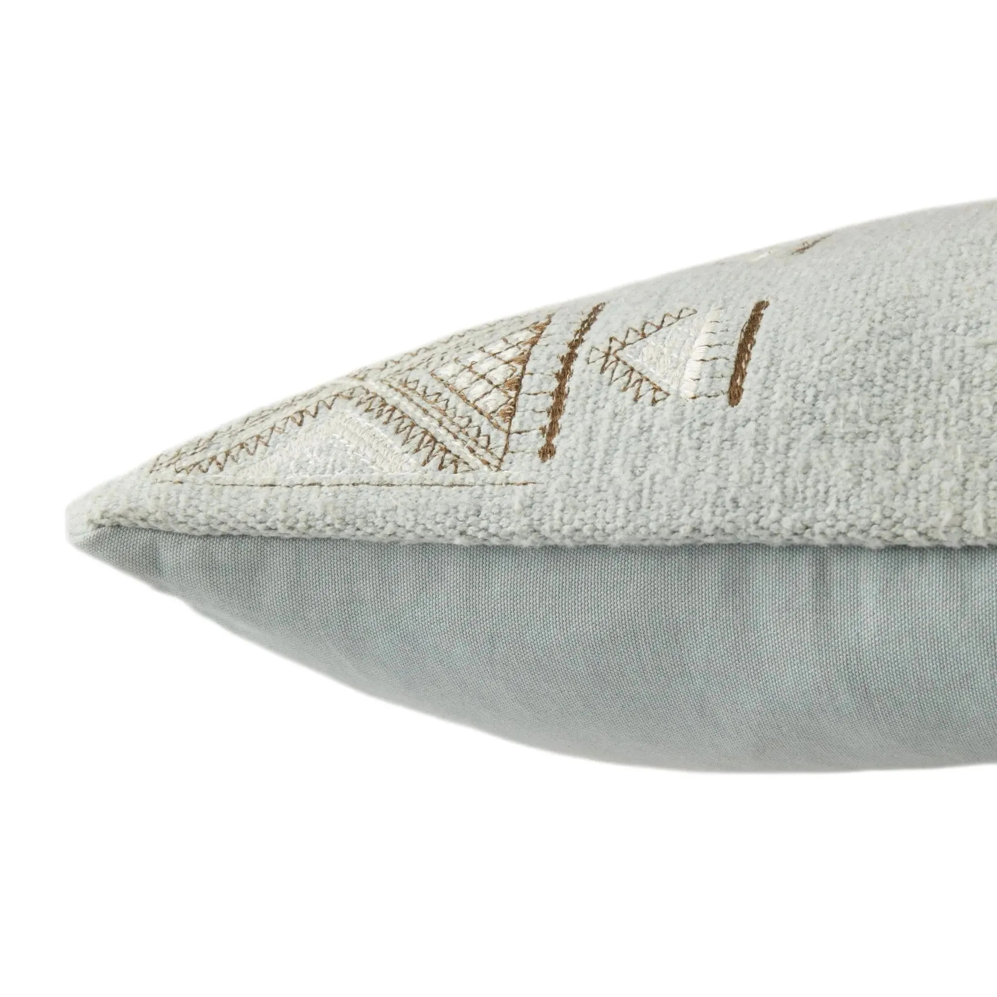 Puebla PUB12 Light Blue/Brown Pillow