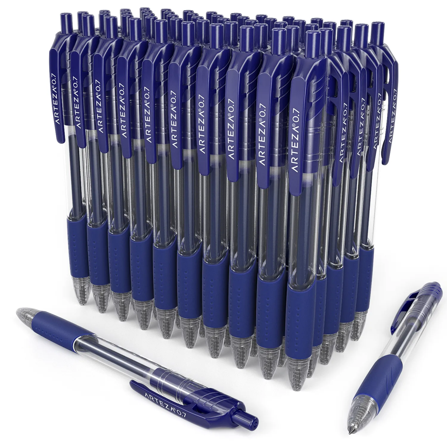 Retractable Gel Ink Pens, Blue - 50 Pack