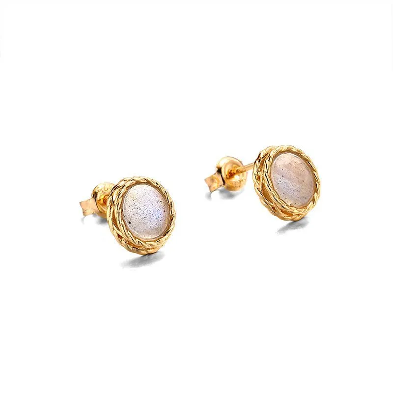 Retro Style Labradorite Earrings
