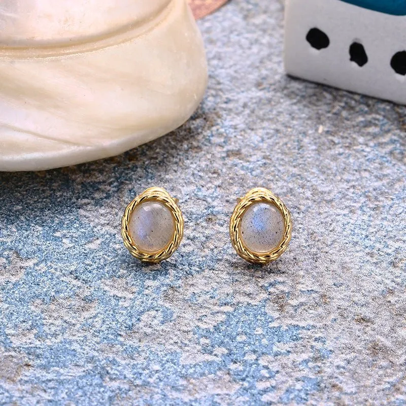 Retro Style Labradorite Earrings