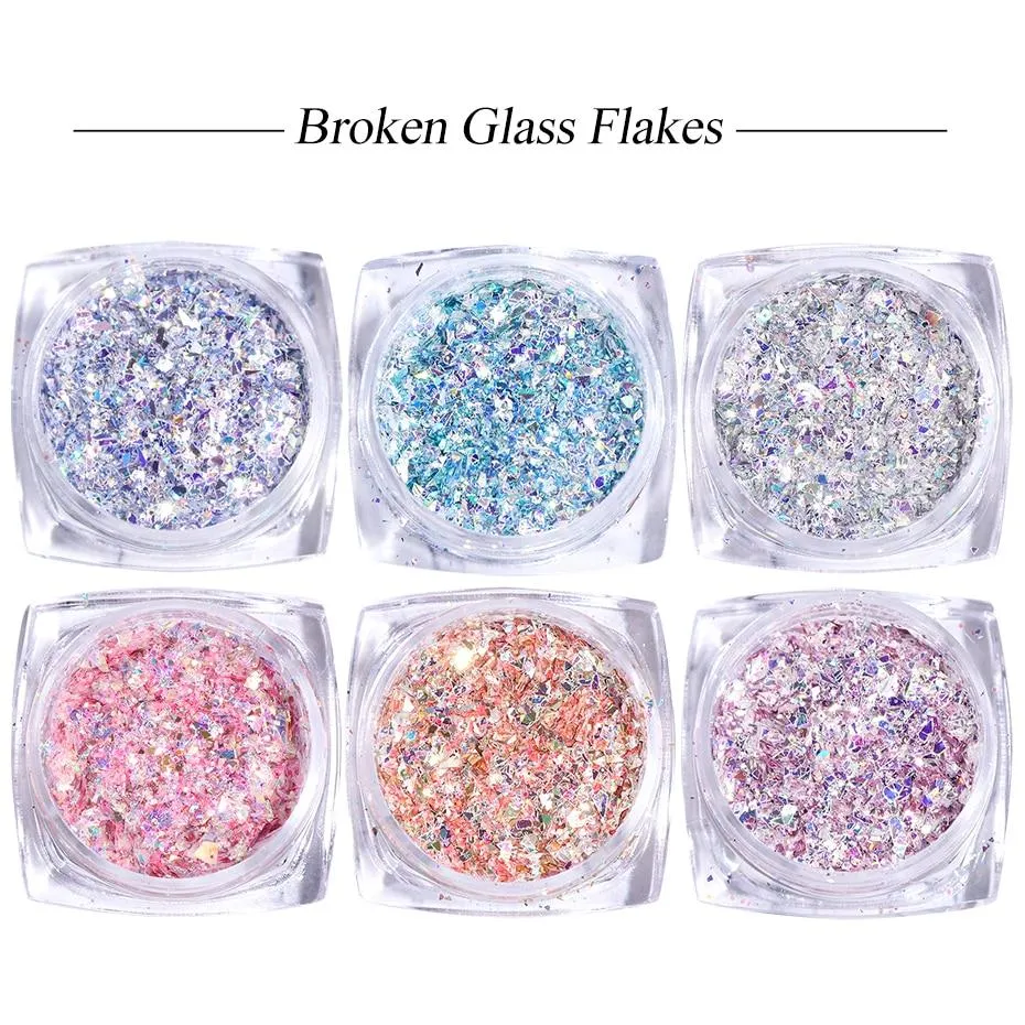 Shiny Nail Glitters Sequins 6 Colors/Set VN152117
