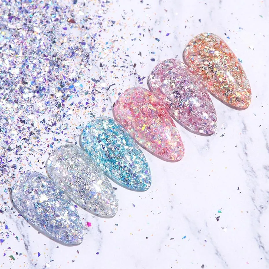 Shiny Nail Glitters Sequins 6 Colors/Set VN152117