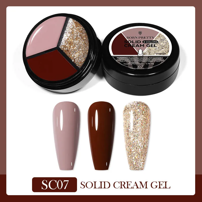 Solid Cream Gel Polish 3 Colours in 1 Born Pretty