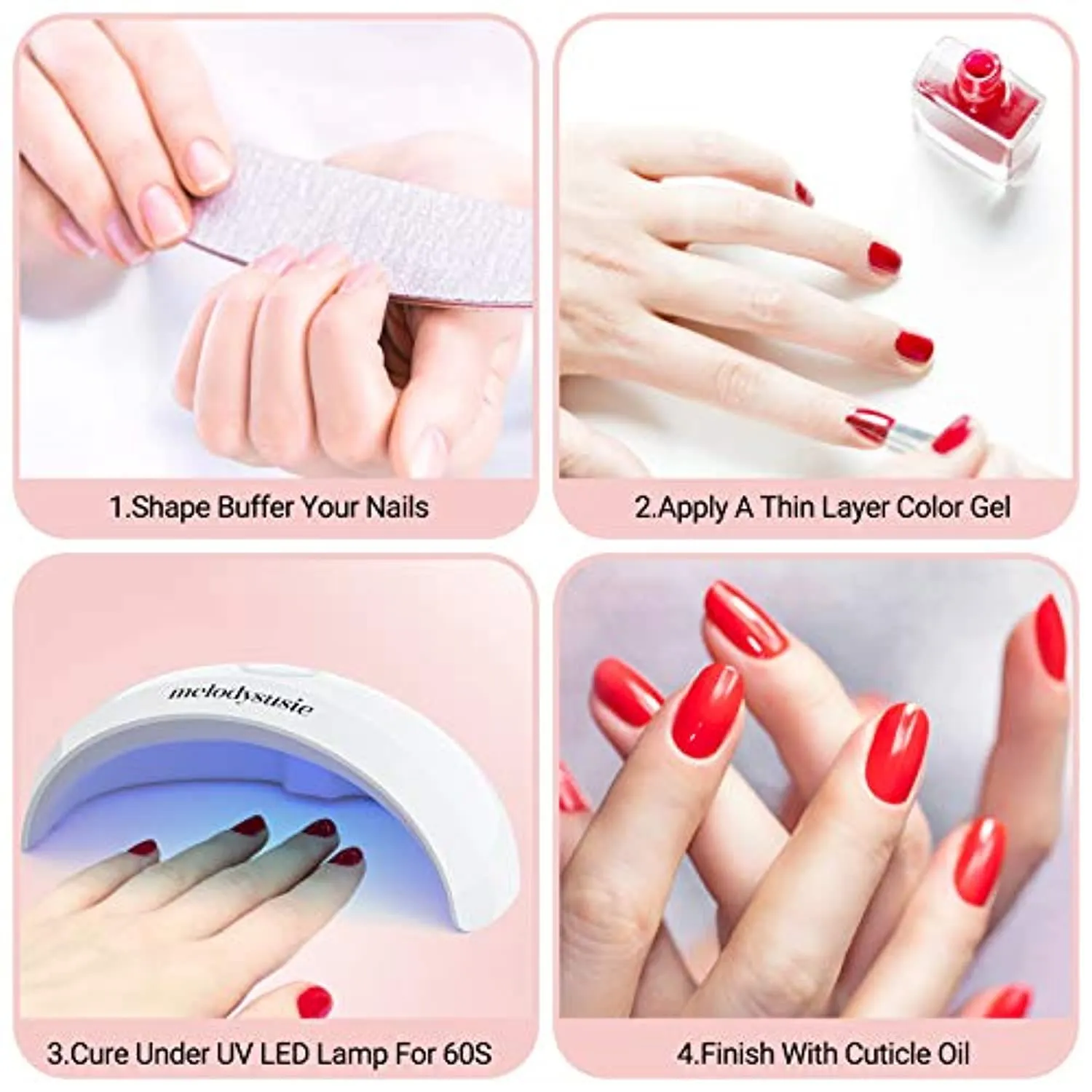 UV LED Nail Lamp, Melodysusie UV Light for Nails, Portable UV LED Nail Lamp for Gel Polish, UV Nail lamp for Acrylic and Gel, Suitable for Travel, Home, School, Office (White)